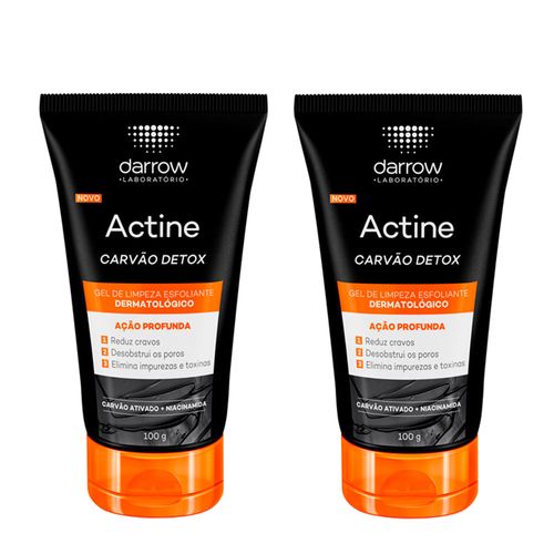 Kit Darrow Actine Carvão Detox – 2 Unidades Gel de Limpeza Esfoliante 100g Kit