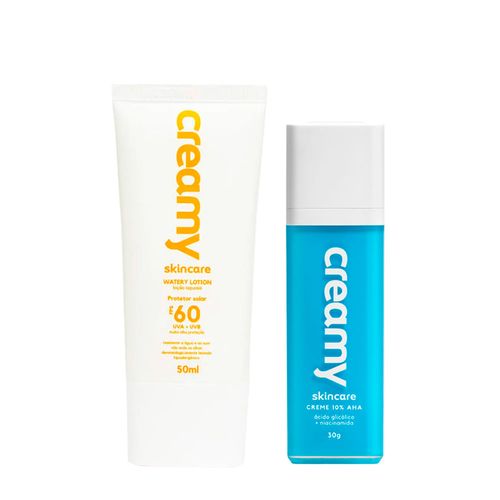 Kit Facial Creamy - Watery Lotion Protetor Solar Fps60 50ml + Ácido Glicólico 30g Kit