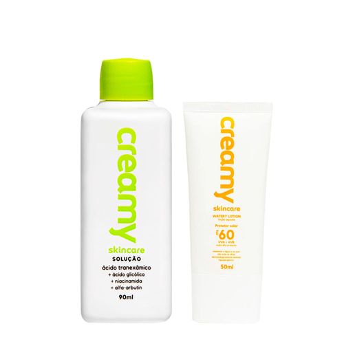 Kit Facial Creamy - Watery Lotion Protetor Solar Fps60 50ml + Ácido Tranexamico 90ml Kit