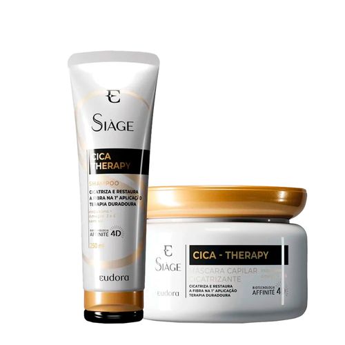 Kit Eudora Siàge Cica Therapy - Shampoo 250ml + Máscara Cicatrizante 250ml Kit