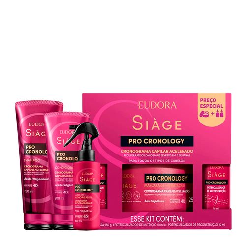 Kit Eudora Siàge Pro Cronology Cronograma Capilar Acelerado - 6 Produtos Kit