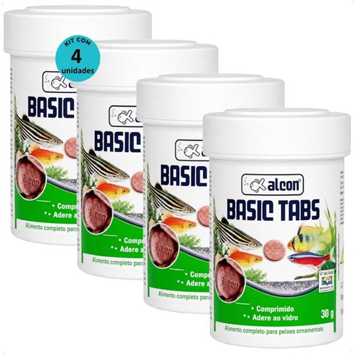 RAÇÃO ALCON BASIC TABS 30G KIT COM 4