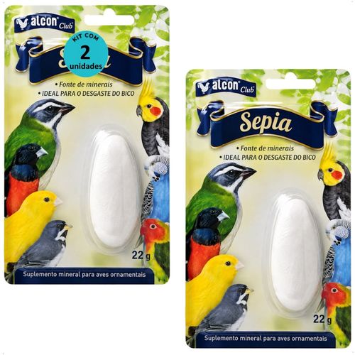 ALCON CLUB SÉPIA SUPLEMENTO MINERAL P/ AVES ORNAMENTAIS 22G KIT COM 2
