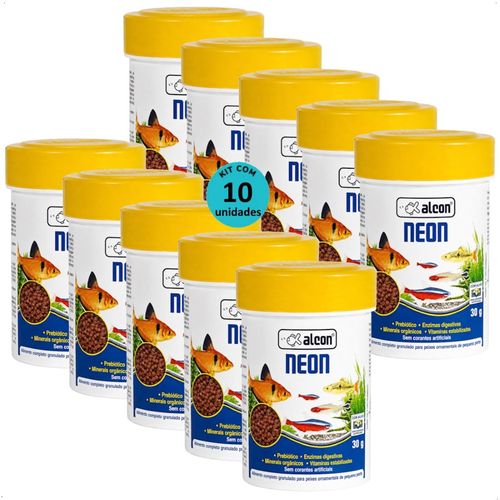 Ração Alcon Neon 30g Kit Com 10