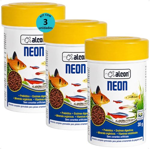 Ração Alcon Neon 30g Kit Com 3