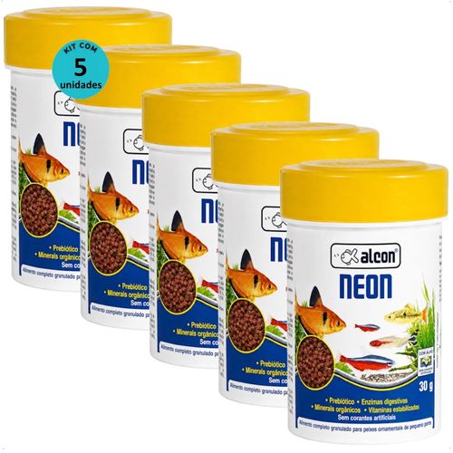 Ração Alcon Neon 30g Kit Com 5