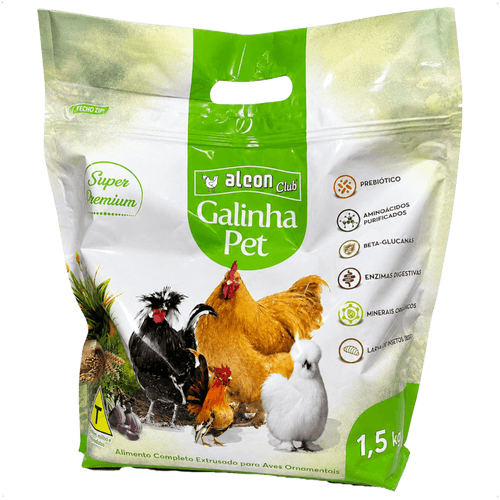 ALCON CLUB GALINHA PET 1,5KG PARA GALINHAS ORNAMENTAIS E COMPANHIA