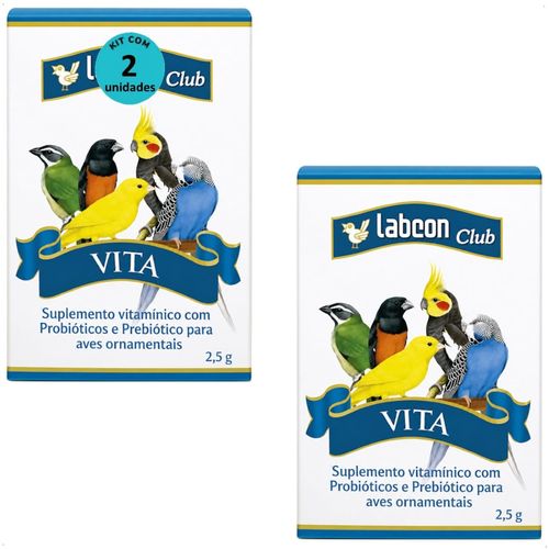 ALCON LABCON CLUB VITA PROBIÓTICO AVES ORNAMENTAIS KIT COM 2