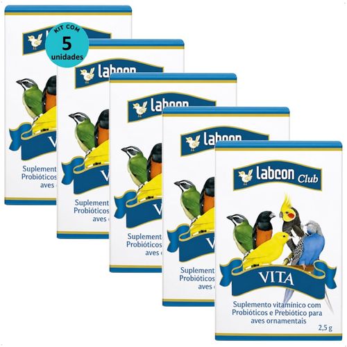 ALCON LABCON CLUB VITA PROBIÓTICO AVES ORNAMENTAIS KIT COM 5