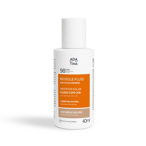 Protetor Biosole Fluid Sun Color Defense FPS 98 Ada Tina 40ml Medio Escuro