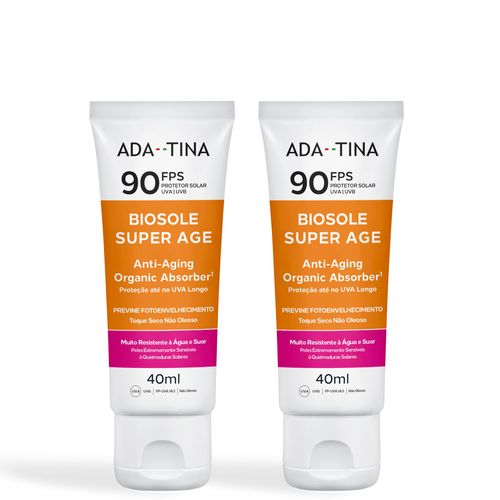 Kit 2un Protetor Solar Biosole Super Age FPS 90 12hs 40ml