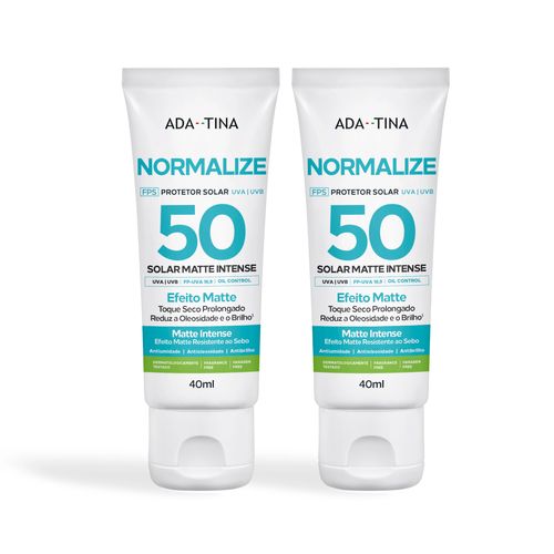 Kit 2un Protetor Solar Matte Antioleosidade Normalize FPS 50