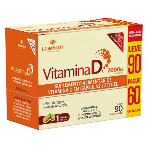 Vitamina D3 2000ui 90 Cápsulas
