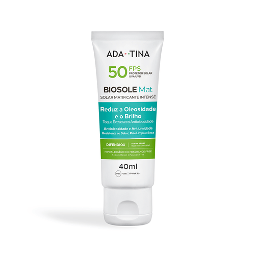 Protetor Solar Facial Biosole Mat FPS 50 Ada Tina Matte 40ml