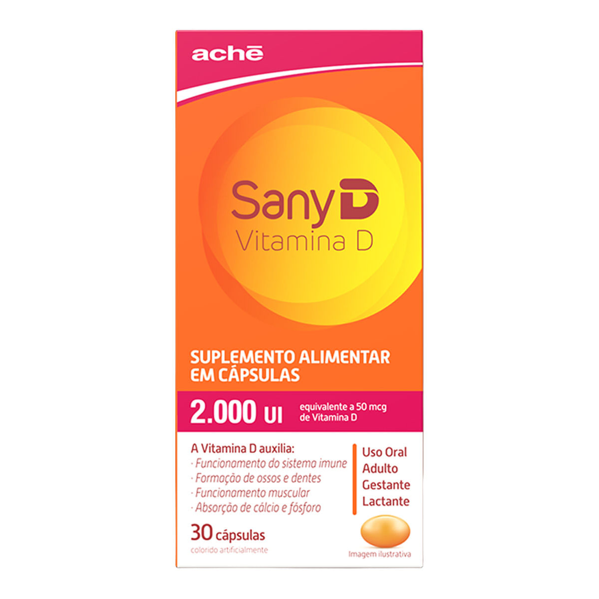Vitamina D Sany D 2000 UI 30 Cápsulas