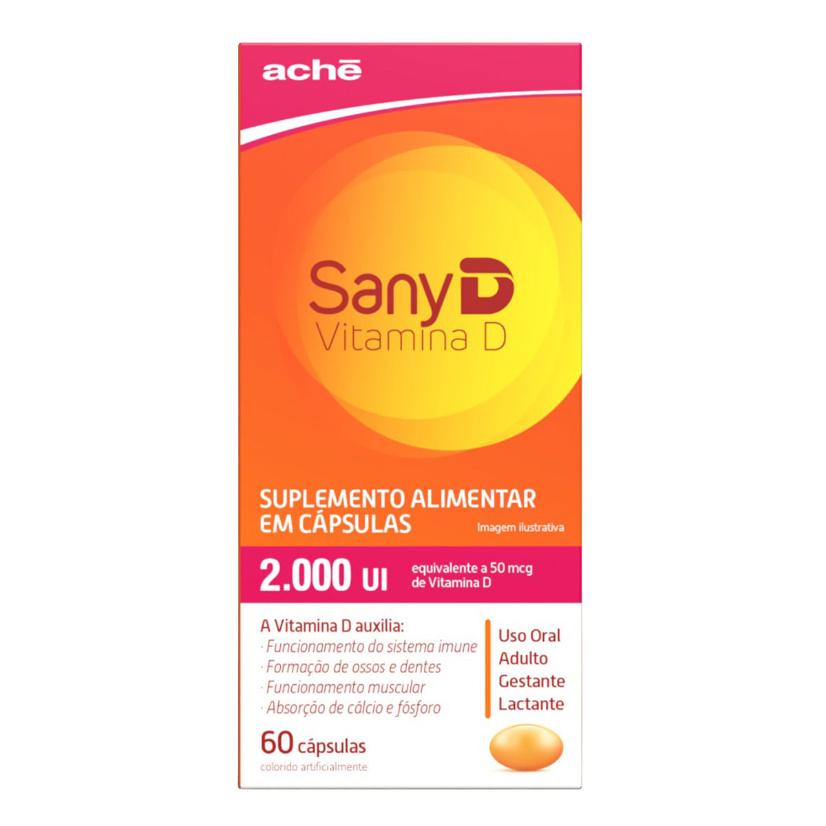Vitamina D Sany D 2000 UI 60 Cápsulas