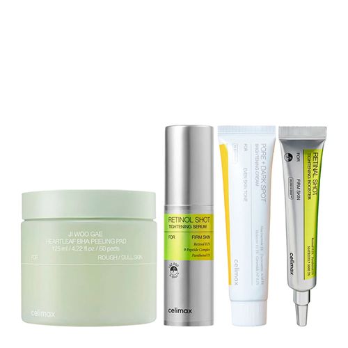 Kit Celimax Ji Woo Disco Esfoliante 125ml + Retinol Shot 2 Produtos + Pore + Dark Spot Creme 35ml Kit