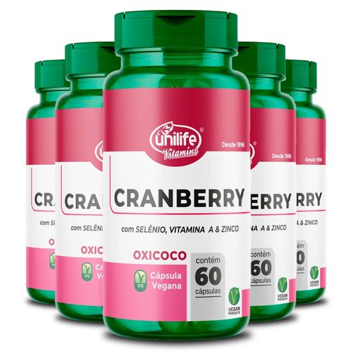 Kit 5 Cranberry Unilife 60 Cápsulas