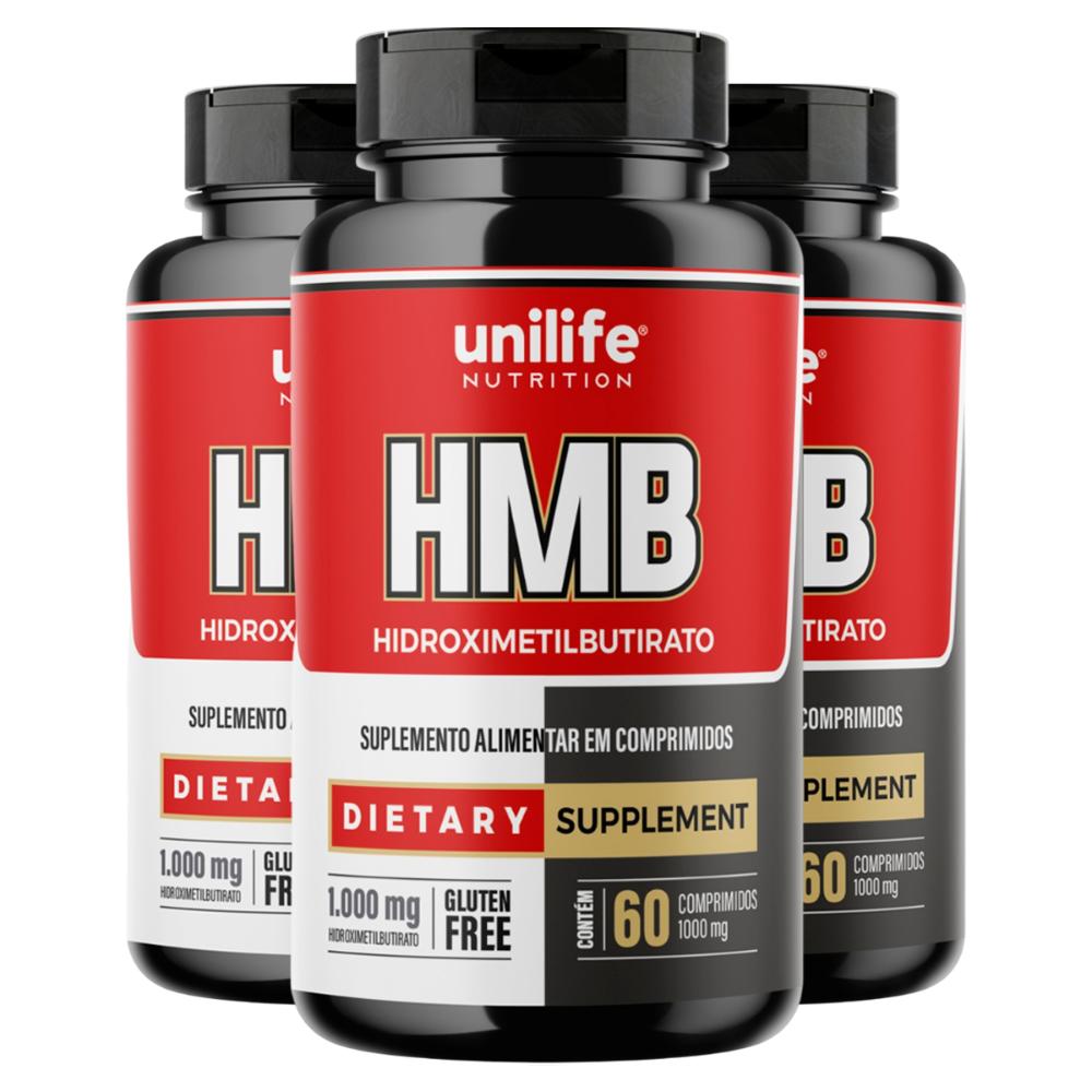 Kit 3 HMB Unilife 60 Comprimidos 1000mg