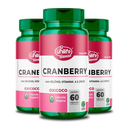 Kit 3 Cranberry Unilife 60 Cápsulas