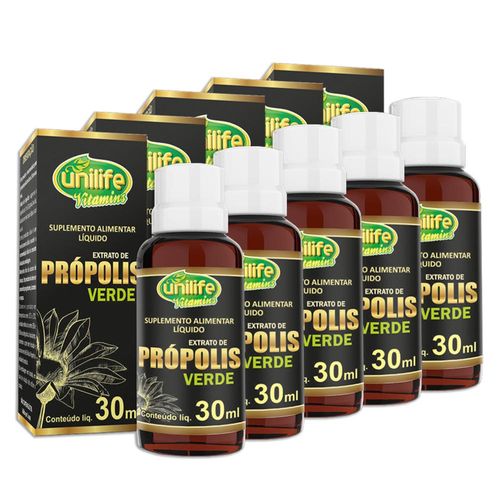Kit 5 Extrato de Própolis Verde Unilife 30ml