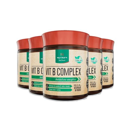 Kit 5 Vitamina B Complex Nutrify 60 Cápsulas