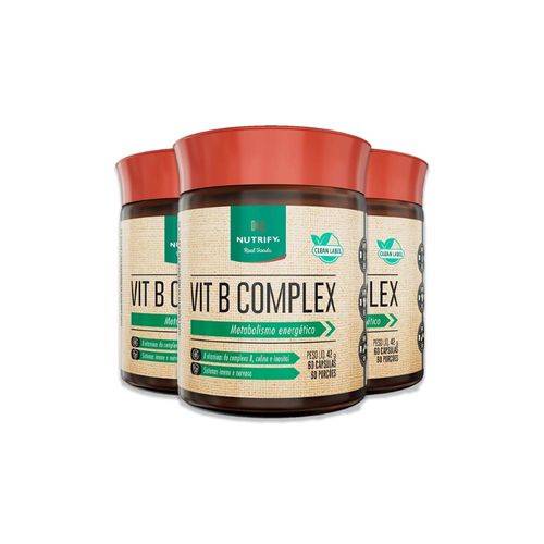 Kit 3 Vitamina B Complex Nutrify 60 Cápsulas