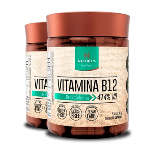 Kit 2 Vitamina B12 Metilcobalamina Nutrify 60 Cápsulas