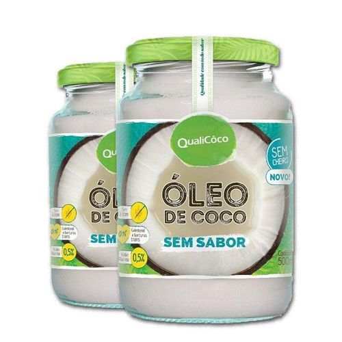 Kit 2 Óleo de Coco Sem Sabor Qualicoco 500ml