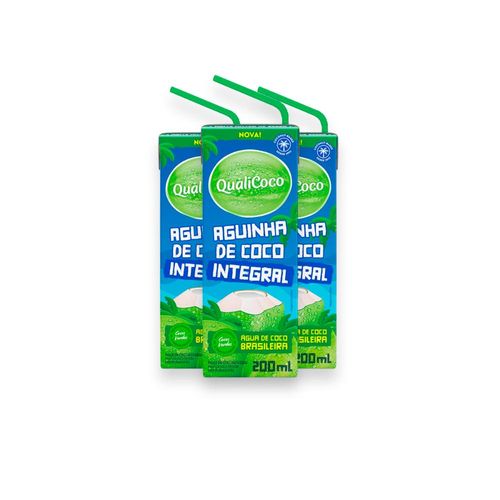 Kit 3 Água de Coco Qualicoco Integral 200ml