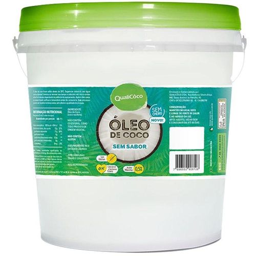 Óleo de Coco Virgem Sem Sabor Qualicoco 3 Litros