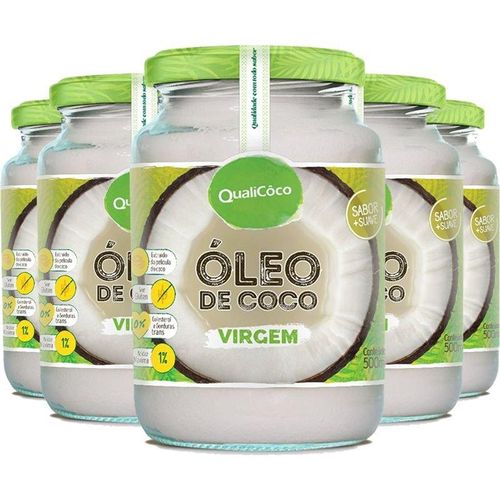 Kit 5 Óleo de Coco virgem 500ml Qualicôco
