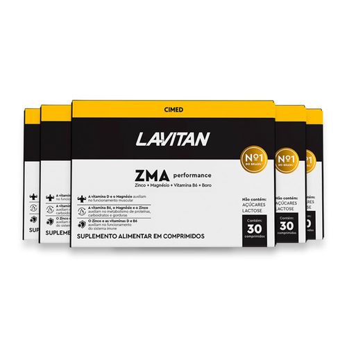 Kit 5 ZMA Perfomace Lavitan 30 Comprimidos