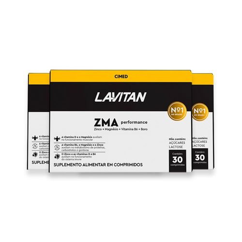 Kit 3 ZMA Perfomace Lavitan 30 Comprimidos