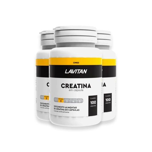 Kit 3 Creatina Lavitan 100 Cápsulas