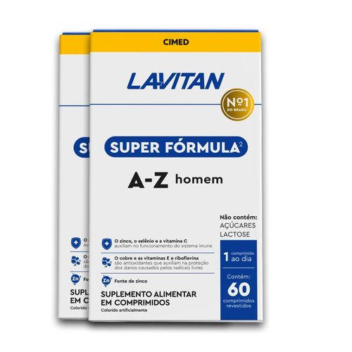 Kit 2 Multivitamínico Homem Lavitan 60 Comprimidos
