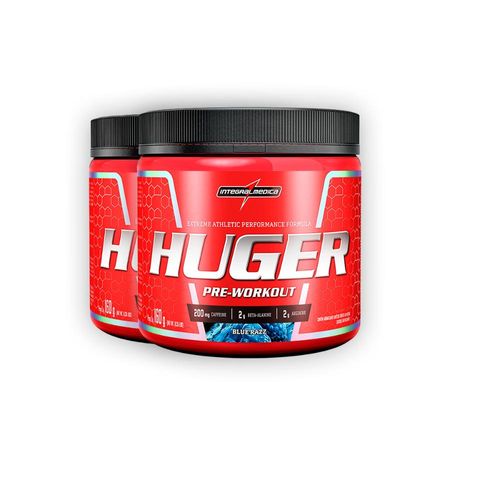 Kit 2 Pré Treino Huger Integral Medica Blue Razz 320g