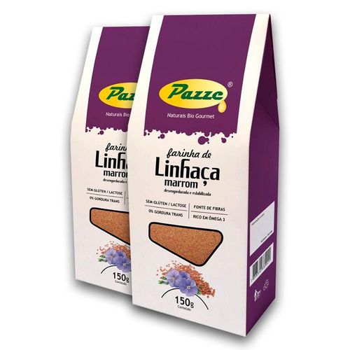 Kit 2 Farinha de Linhaça Marrom Pazze 150 gramas