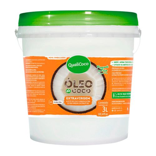 Óleo de Coco Qualicôco Extra Virgem 3 Litros