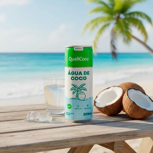 Kit 5 Água de coco Qualicoco Integral 269ml Lata