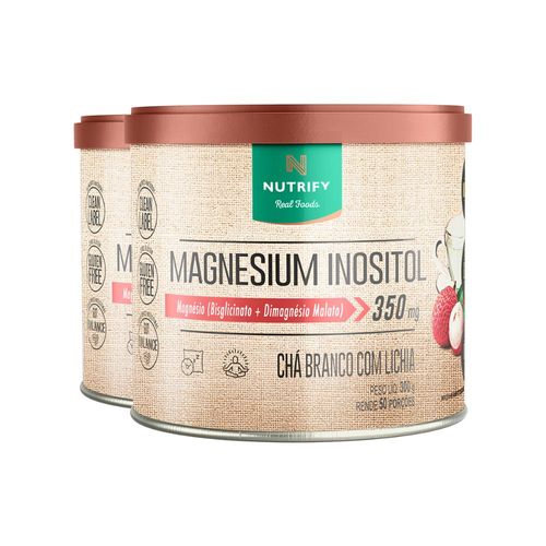 Kit 2 Magnesium Inositol Nutrify 350g Chá Branco com Lichia