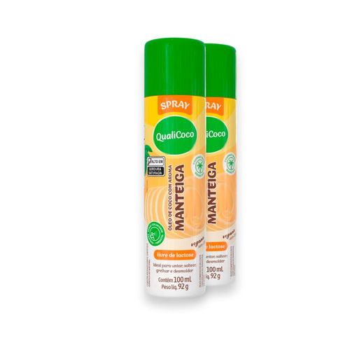 Kit 2 Óleo de Coco Spray Qualicoco Manteiga 100ML
