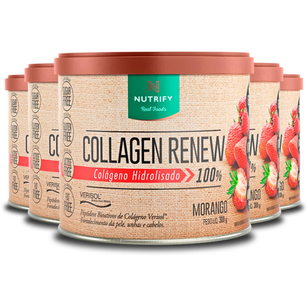 Kit 5 Collagen Renew Nutrify Morango 300g