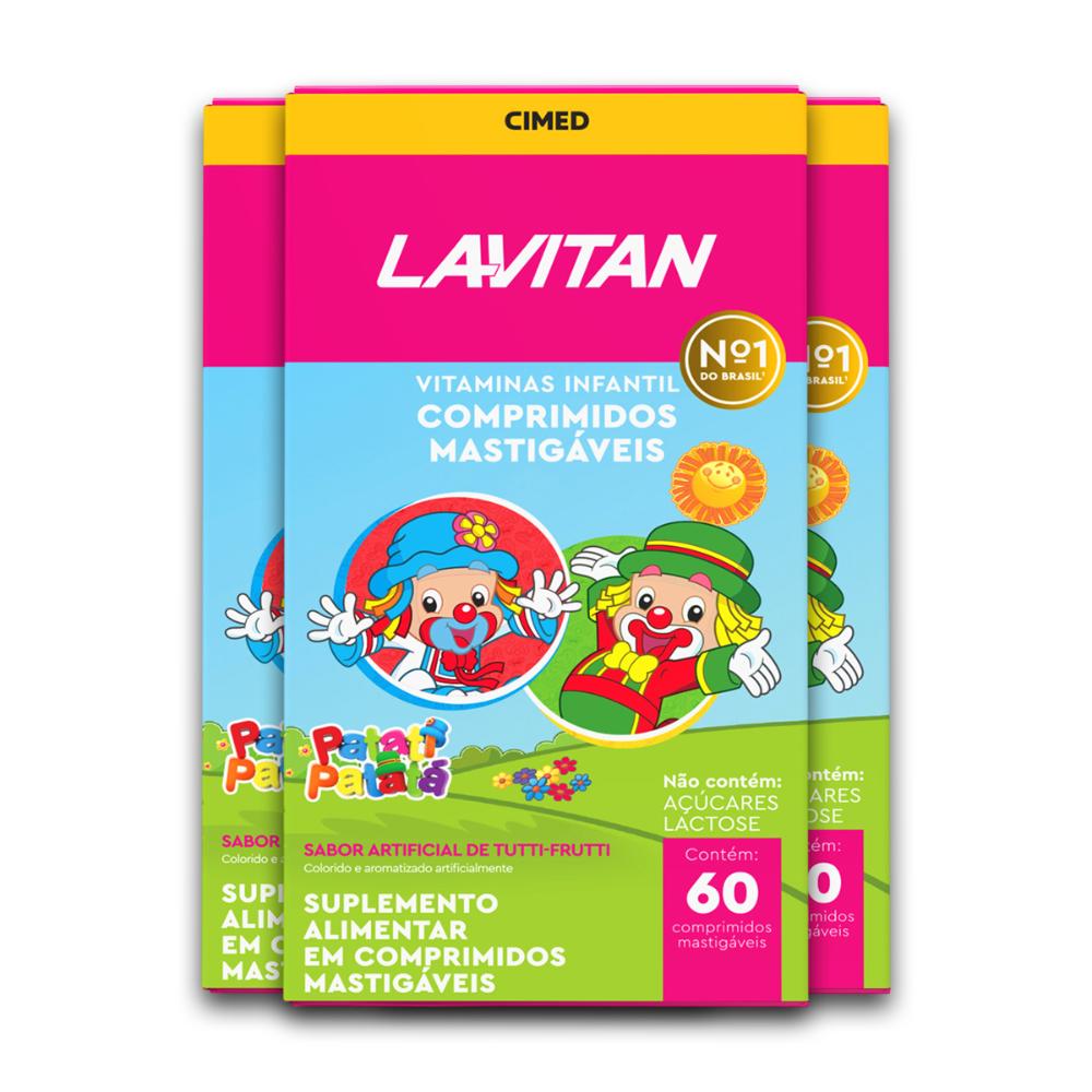 Kit 3 Vitamina Infantil Lavitan Patati Patatá 60 Comp