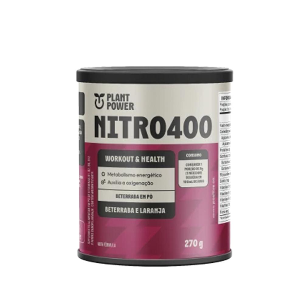 Suplemento Alimentar Plant Power Nitro400 Beterraba e Laranja 270g