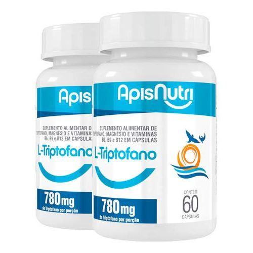 Kit 2 L-Triptofano Apisnutri 780mg 60 Cápsulas