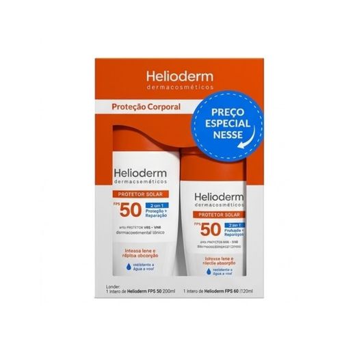 Kit Helioderm Protetor Solar Fps50 200ml + 120ml