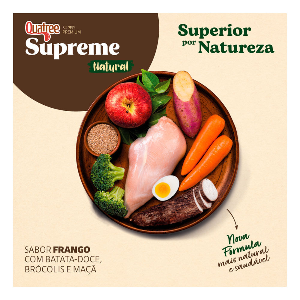 Ração Quatree Supreme Cães Adultos Raças Médias e Grandes Frango e Batata Doce - 20kg