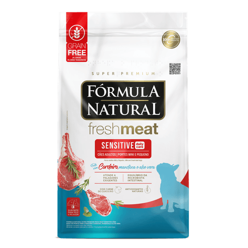 Racao Formula Natural Caes Fresh Meat Sensitive Racas Mini E Pequenas 10,1kg