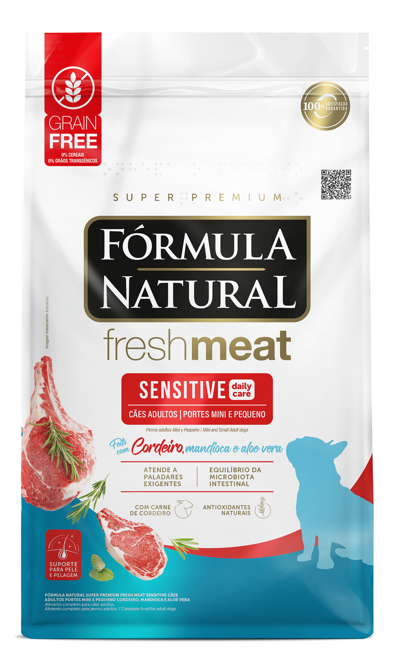 Racao Formula Natural Caes Fresh Meat Sensitive Racas Mini E Pequenas 10,1kg